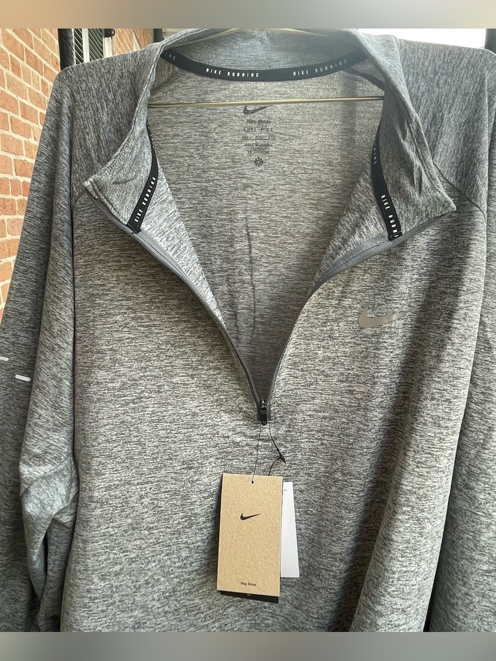 Nike Grey Heather Dri-FIT Quarter-Zip Pullover